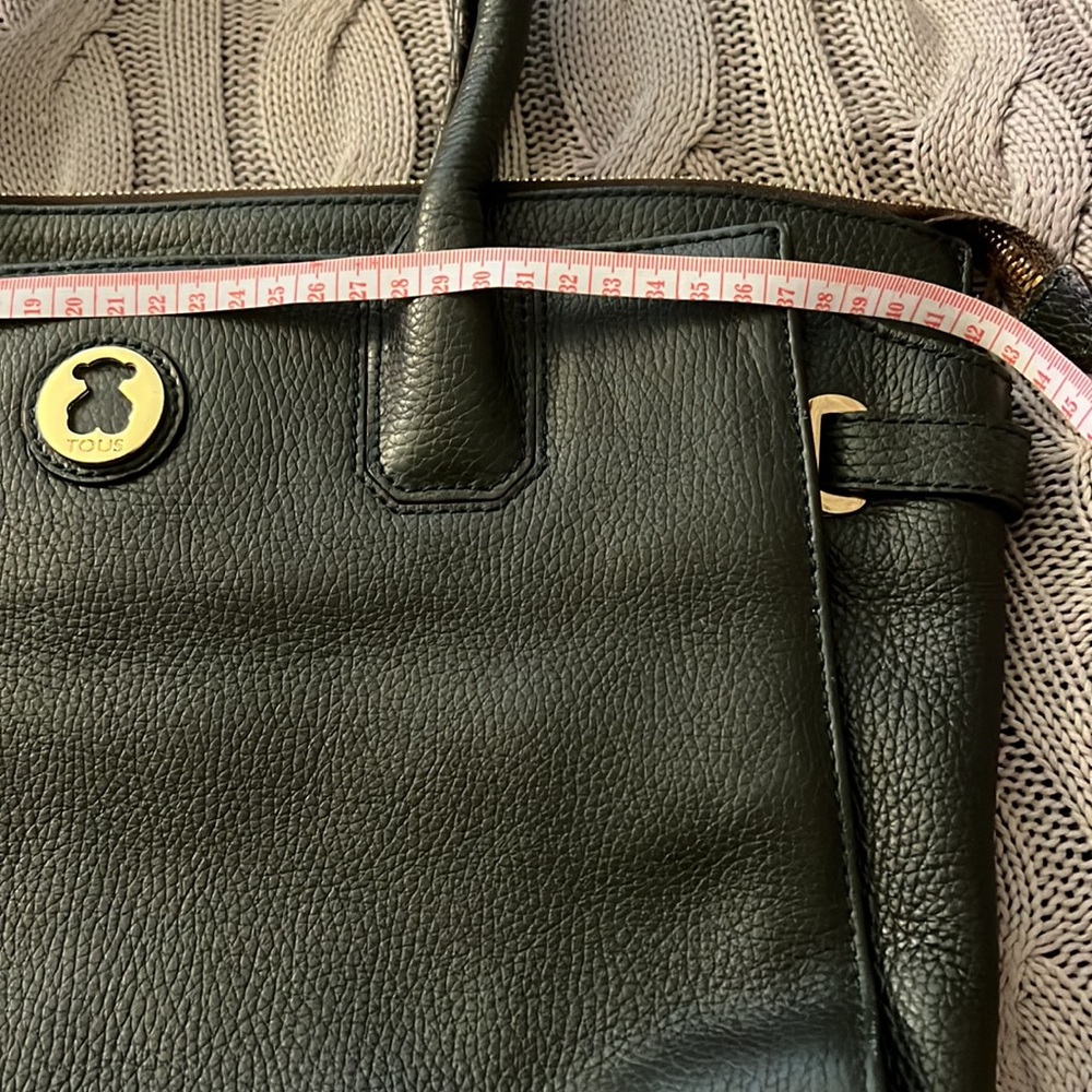 Tous Green Leather Tote with Gold Hardware - Picture 4 of 6
